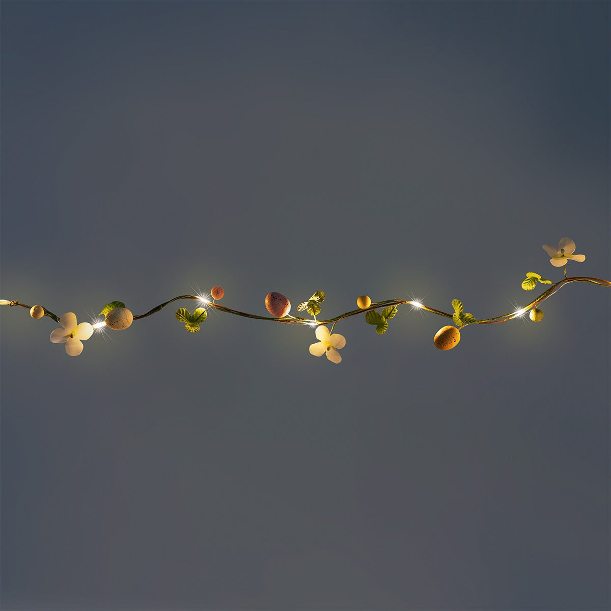 Flying Tiger Copenhagen string lights with Easter egg and leaf designs, 81 cm long, decorative home lighting accent.