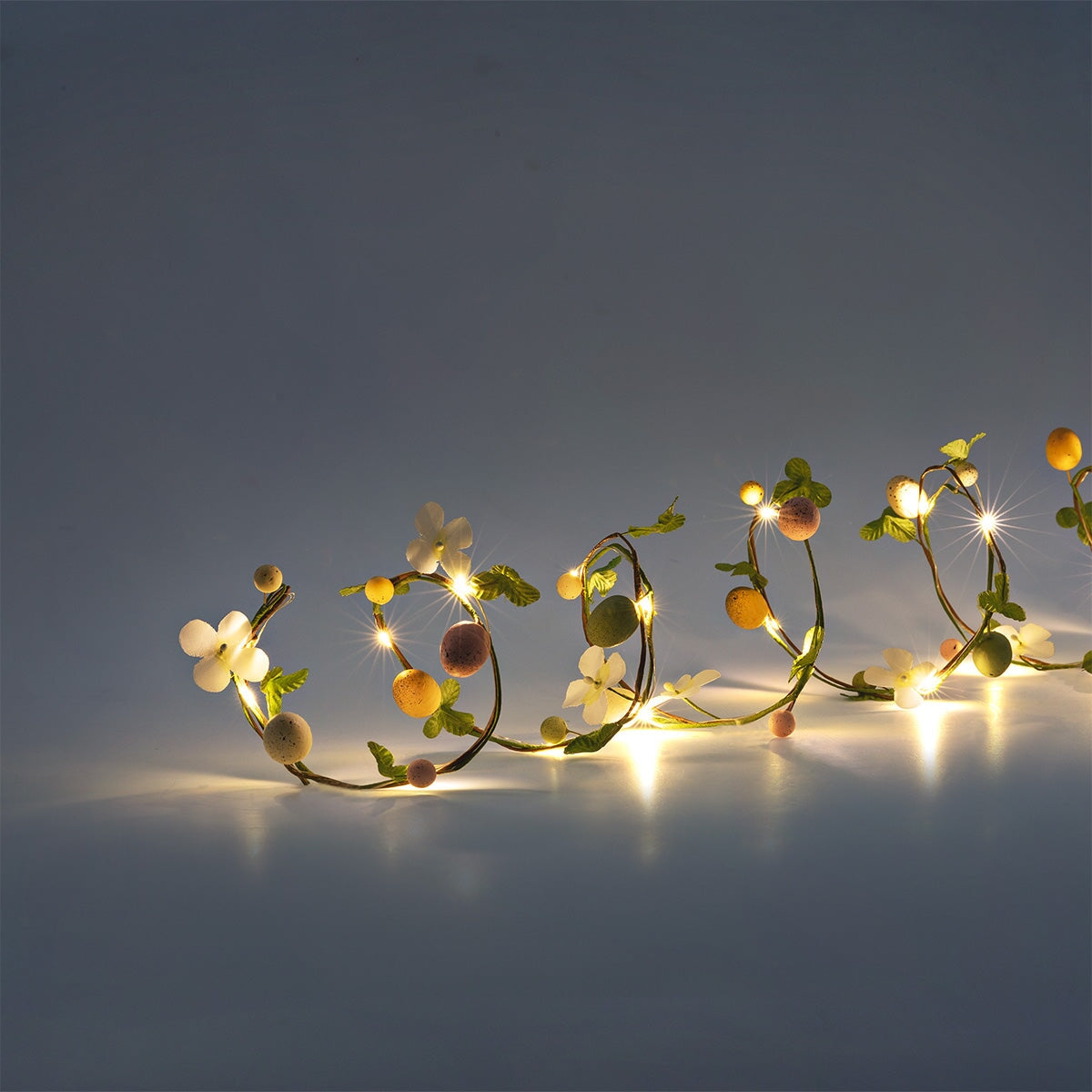 Flying Tiger Copenhagen string lights with Easter eggs and leaves, 81 cm, decorative home lighting for festive décor.