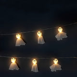 Set of 10 Flying Tiger Copenhagen string lights with tulle ghost decorations for home Halloween or spooky decor.