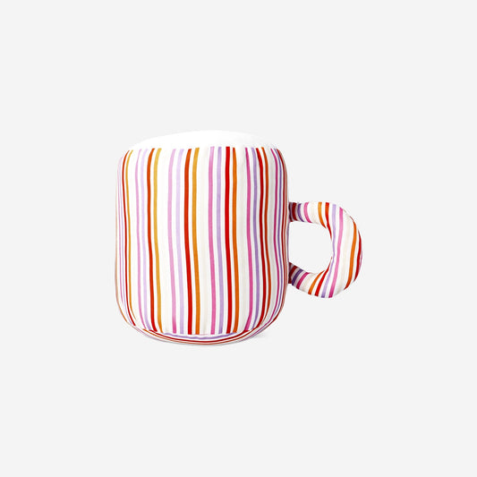 Stripy mug cushion