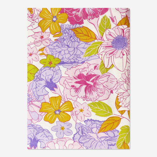 Nappe avec impression de grandes fleurs - 140 x 220 cm