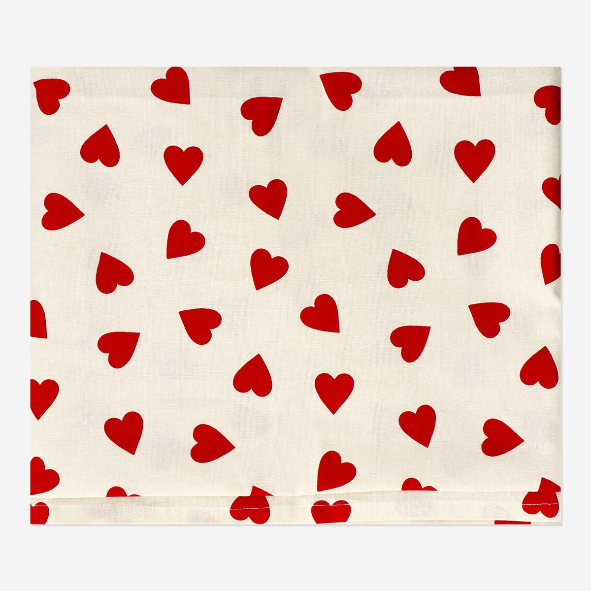 Red heart-patterned tablecloth from Flying Tiger Copenhagen, 140x220 cm, ideal for home dining or festive occasions.