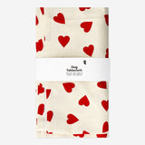 Red heart pattern tablecloth from Flying Tiger Copenhagen, 140x220 cm, perfect for home dining and festive occasions.