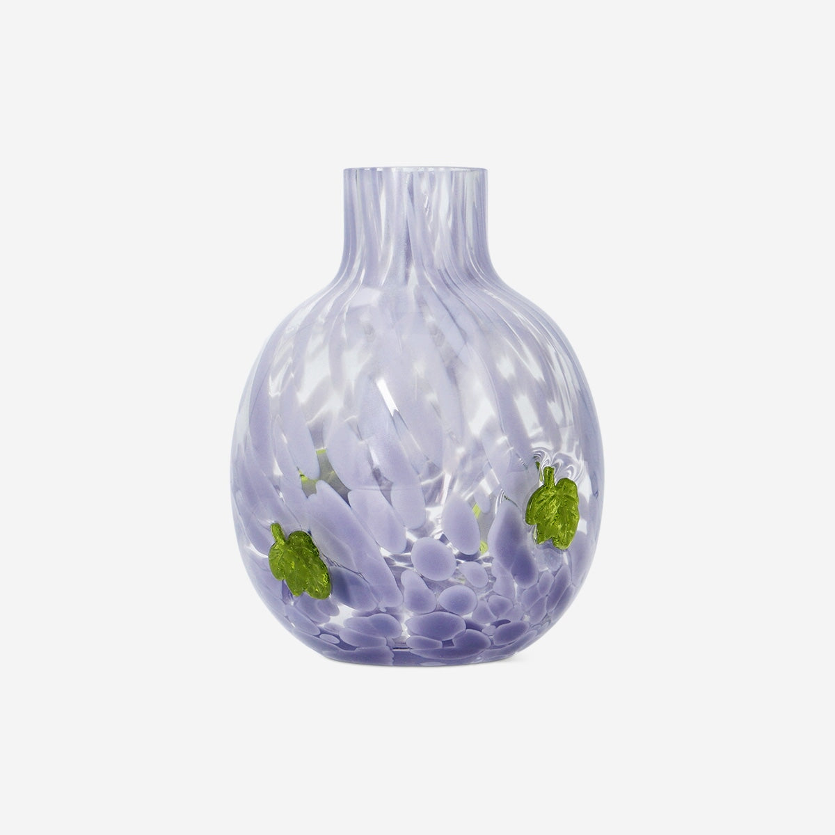 Vase with purple dots and leaves - 12 cm home Flying Tiger Copenhagen 