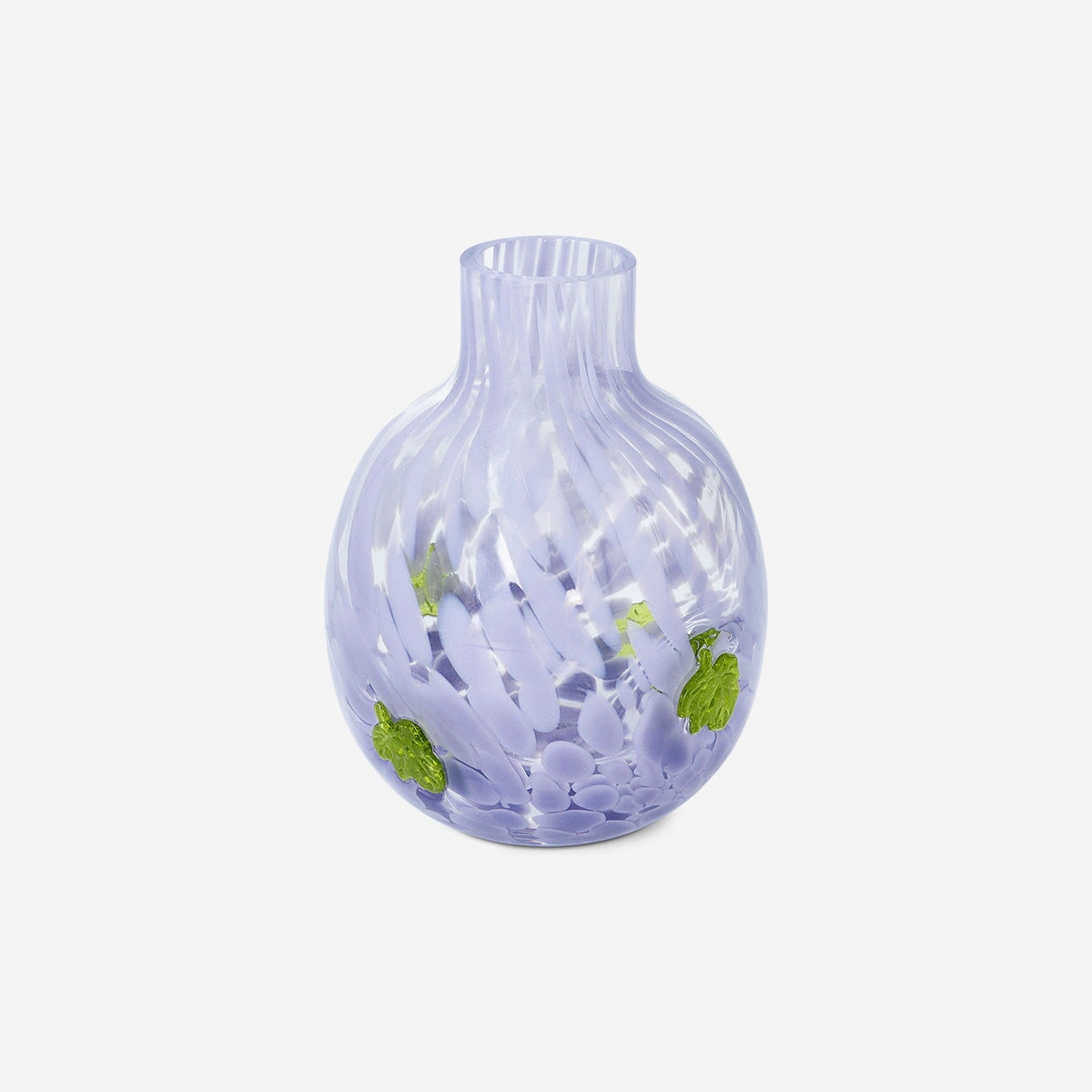 Vase with purple dots and leaves - 12 cm home Flying Tiger Copenhagen 