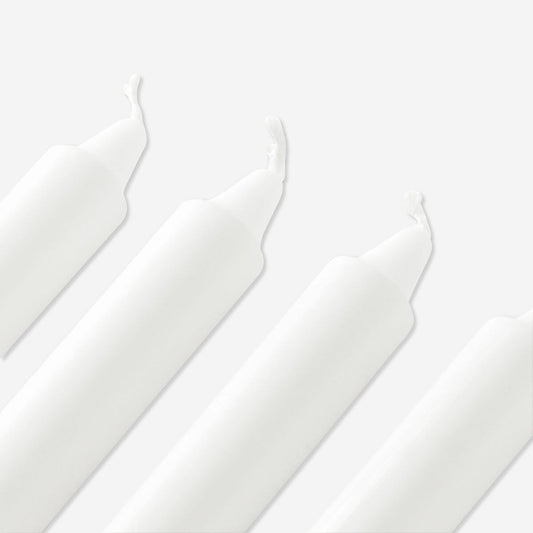 White Dinner Candles - 10 pcs