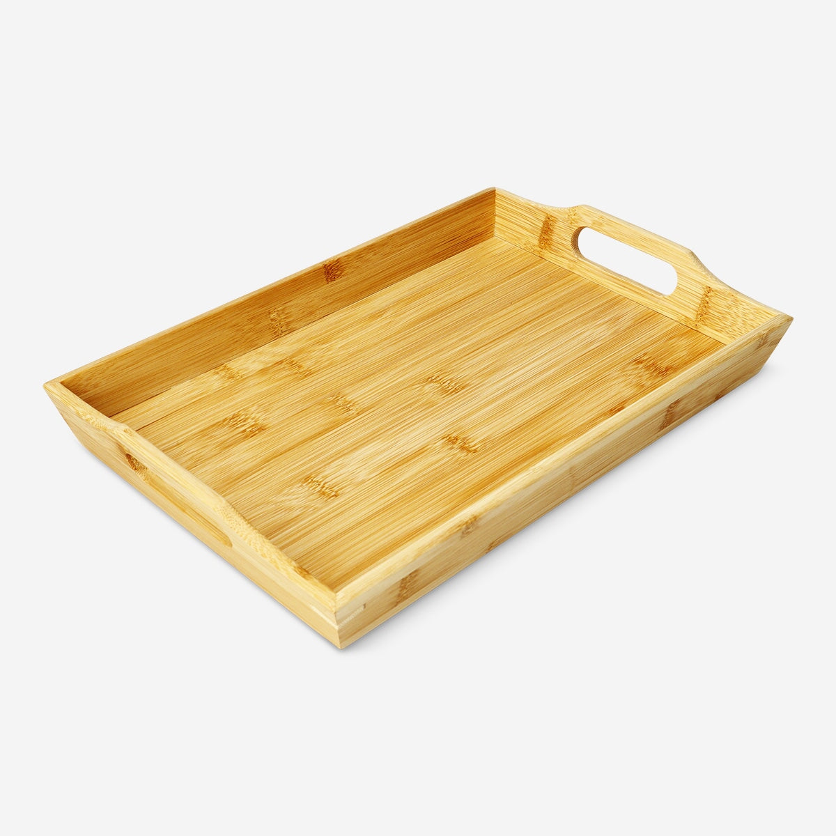Flying Tiger Copenhagen bamboo kitchen tray with handles, ideal for serving and organizing in the kitchen.
