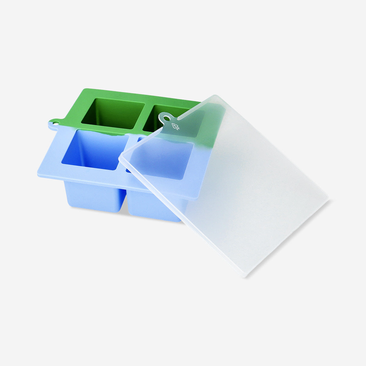 Blue and green large ice cube tray