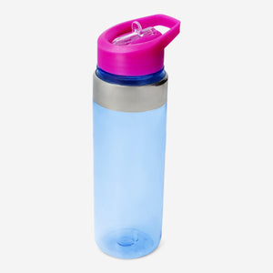 Blue and pink 700 ml drinking bottle from Flying Tiger Copenhagen, made of durable kitchen-grade material.