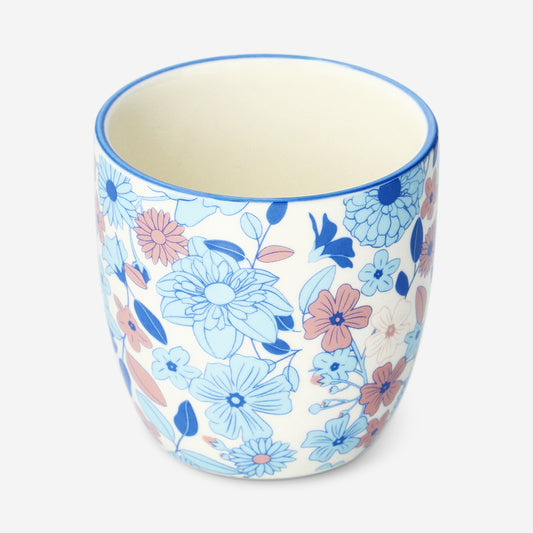 Blauw gebloemd espressokopje