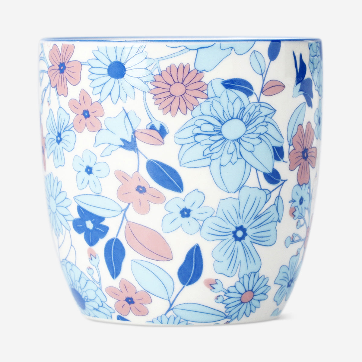 Blauw gebloemd espressokopje