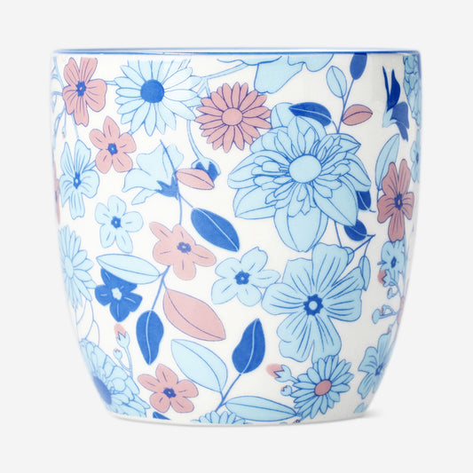 Blauw gebloemd espressokopje