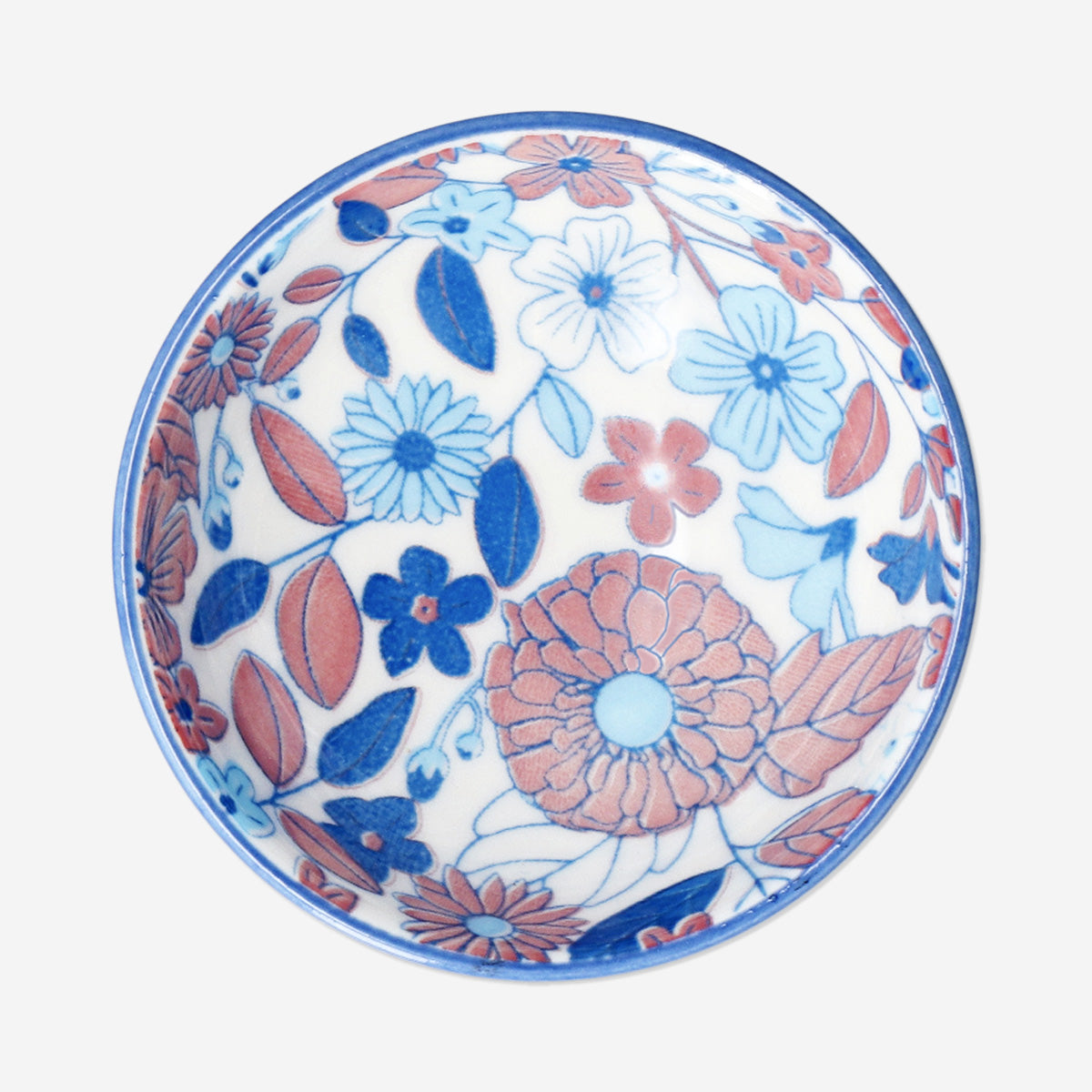 Blåblommig sojaskål - 8 cm