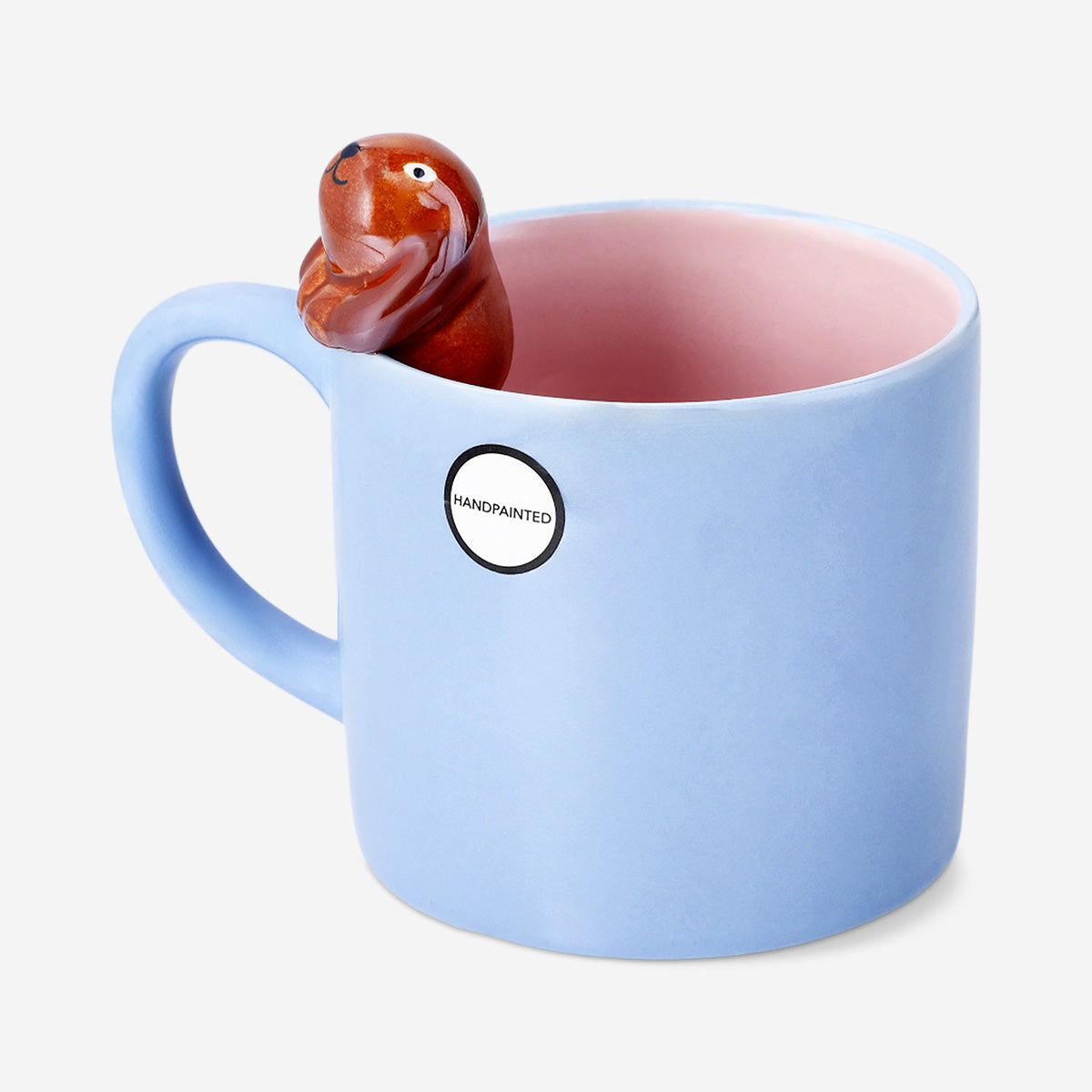 Blue mug with 3D sausage dog - 465 ml - Flying Tiger Copenhagen