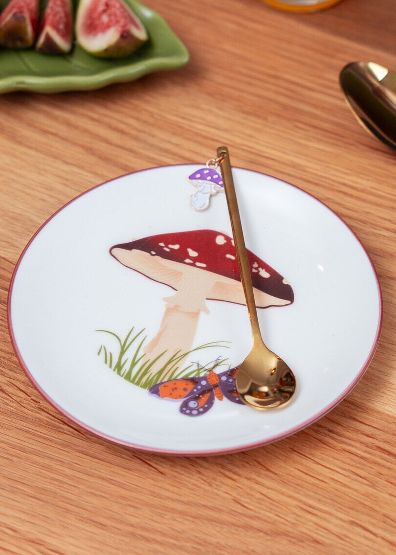 Ceramic mushroom plate - 16 cm kitchen Flying Tiger Copenhagen 