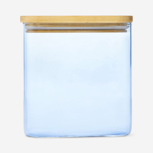Designer Collection - Blue glass storage container with lid - 1,1 L