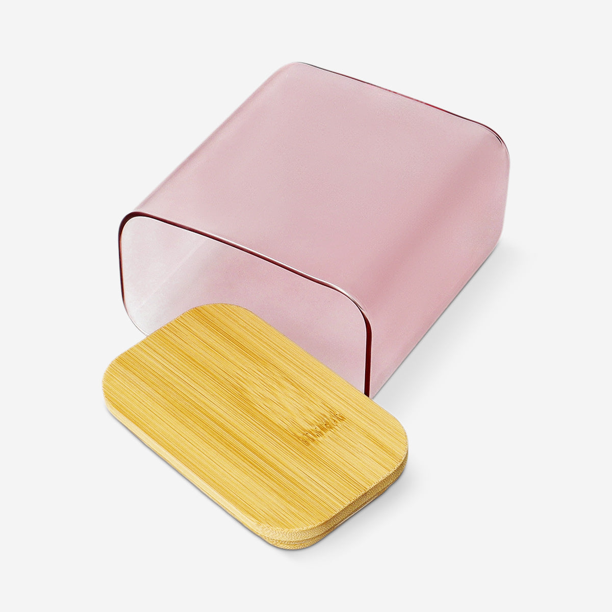 Designers Collection - Förvaringsbehållare i rosa glas med lock - 1,1 L