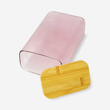 Designers collection - Récipient de rangement en verre rose avec couvercle - 1,7 L