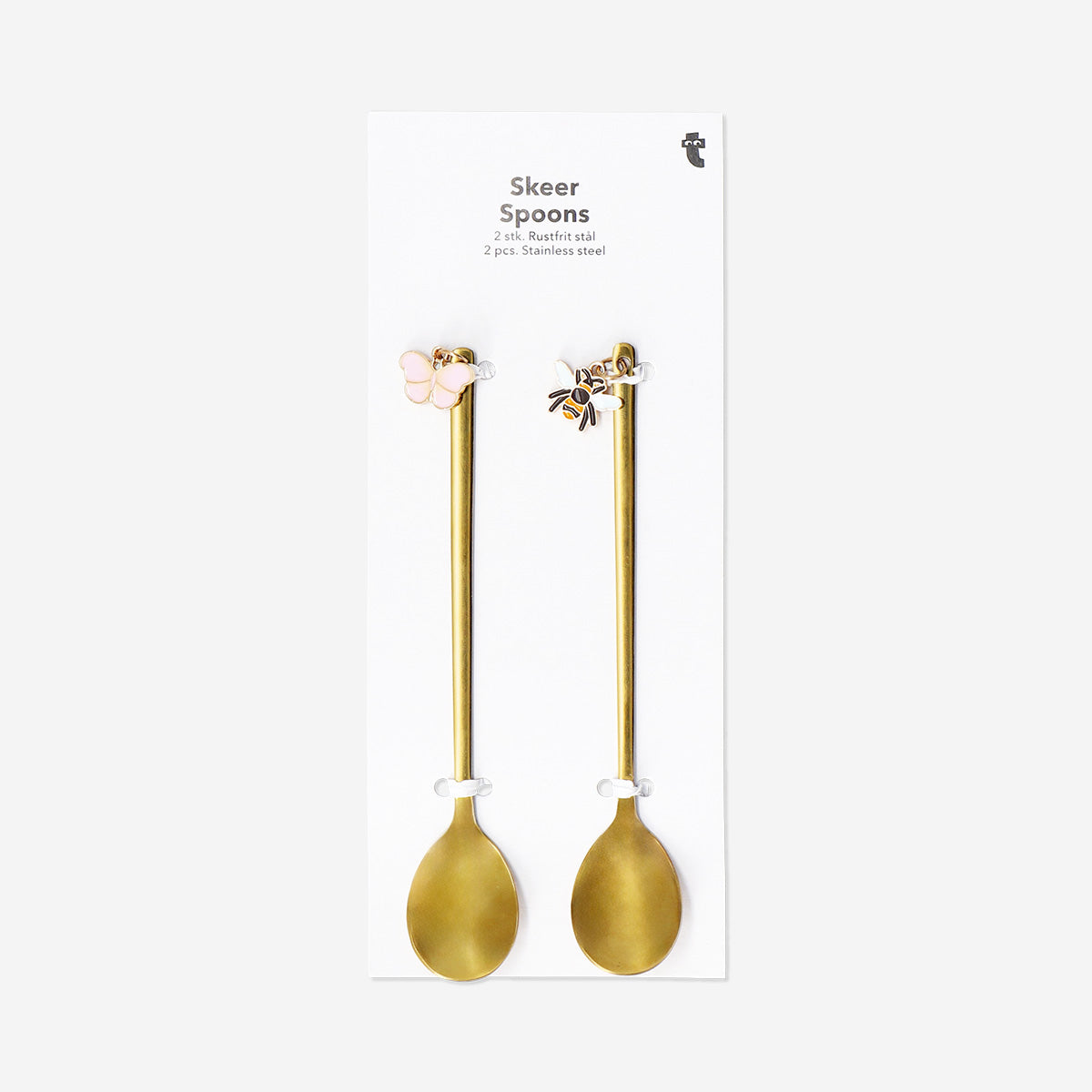 Dessert spoons with butterfly toppers - 2 pcs