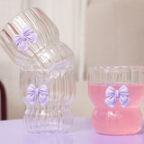 Drinking glass with embossed bow - 280 ml Kitchen Flying Tiger Copenhagen 