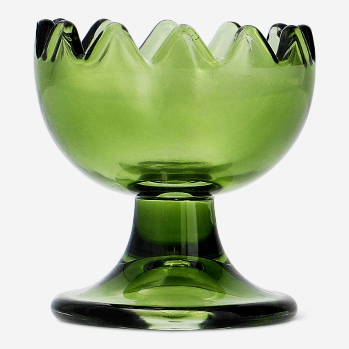 Glass egg cup from Flying Tiger Copenhagen, kitchen accessory, showcasing a clear, smooth glass egg holder for breakfast.