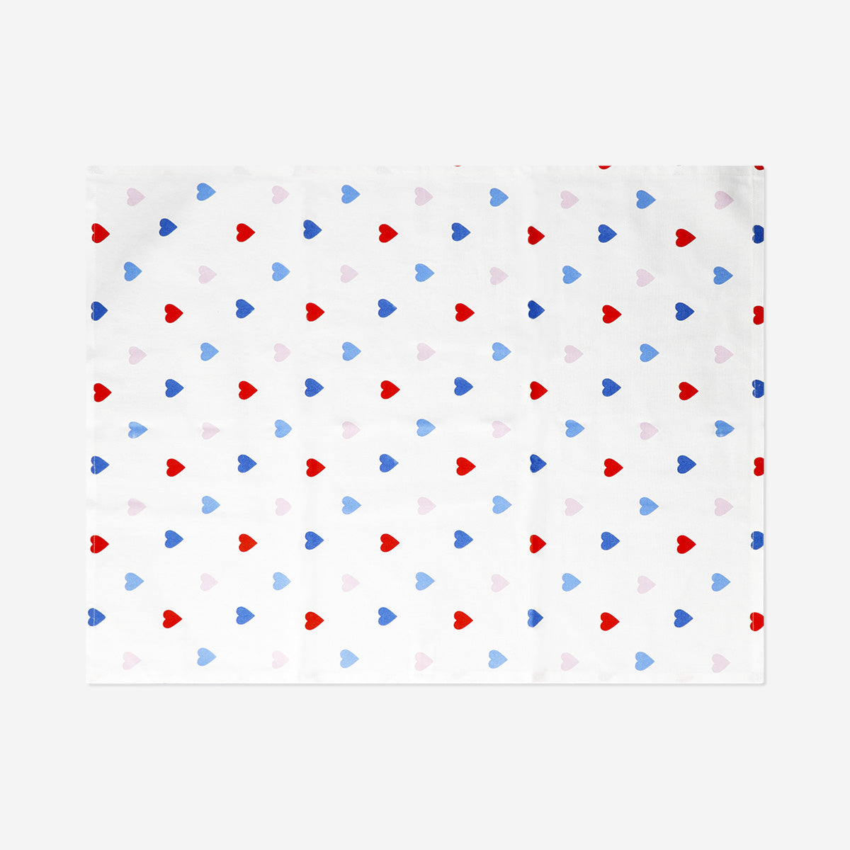 Stoffen theedoeken met strepen en hartjes - 2 stuks