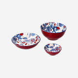 Floral ceramic low bowl by Flying Tiger Copenhagen, 14 cm diameter, perfect for serving or decorative kitchen use.