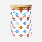 Floral storage jar with bamboo lid - 620 ml