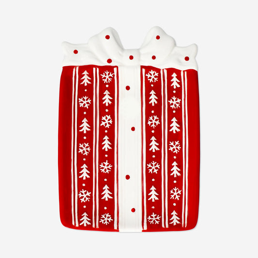 Gift with bow serving plate - 15 cm