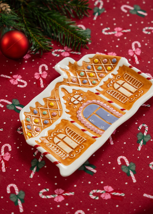 Gingerbread house serving dish - 23 cm