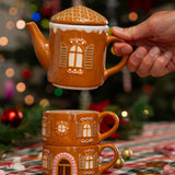 Gingerbread teapot and mugs set - 3 pcs