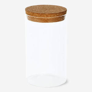 Glass jar with cork lid for kitchen storage, 750 ml capacity, by Flying Tiger Copenhagen, ideal for organizing pantry items.