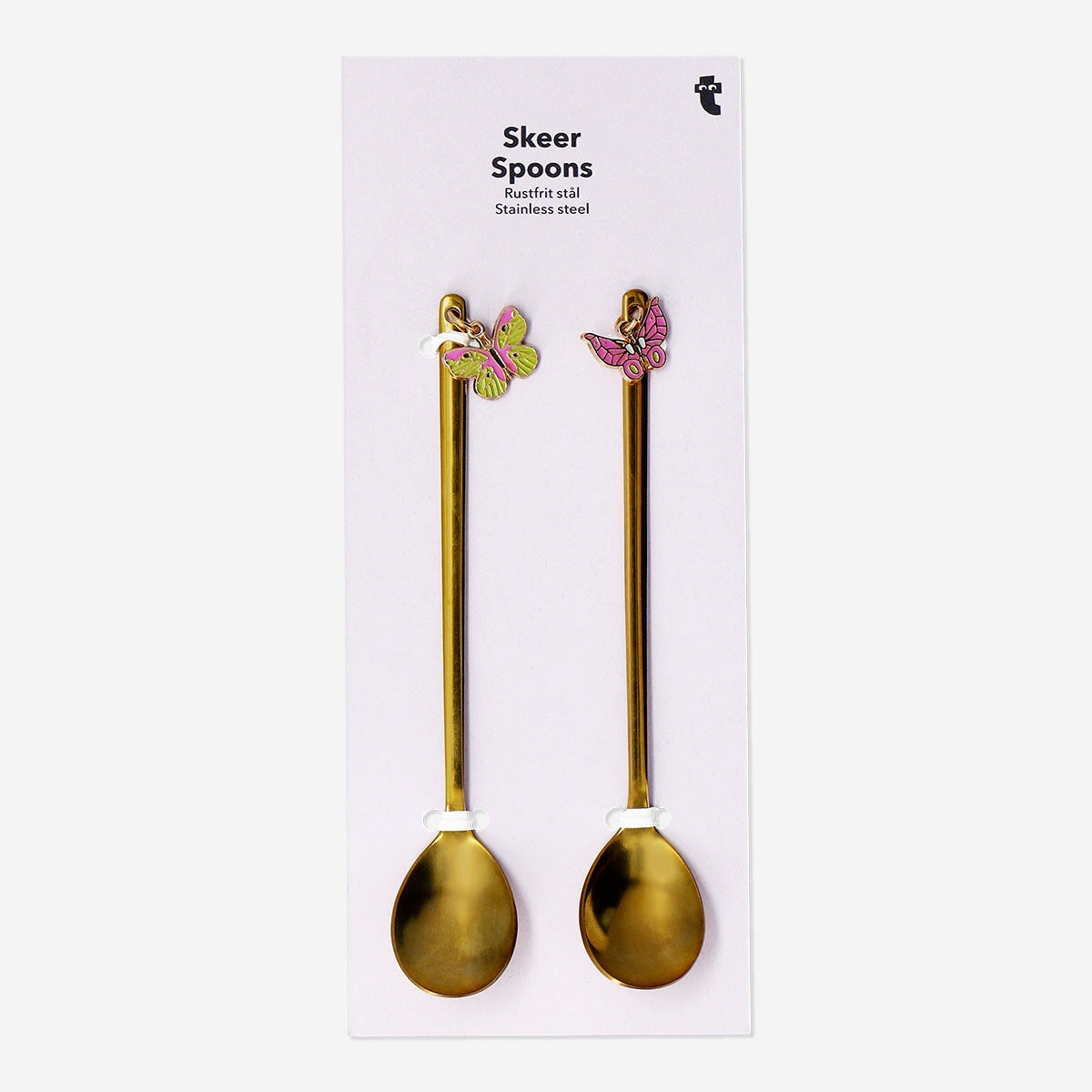 Gold dessert spoons with butterflies - 2 pcs Kitchen Flying Tiger Copenhagen 