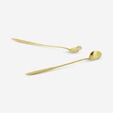 Gold floral spoons - 2 pcs