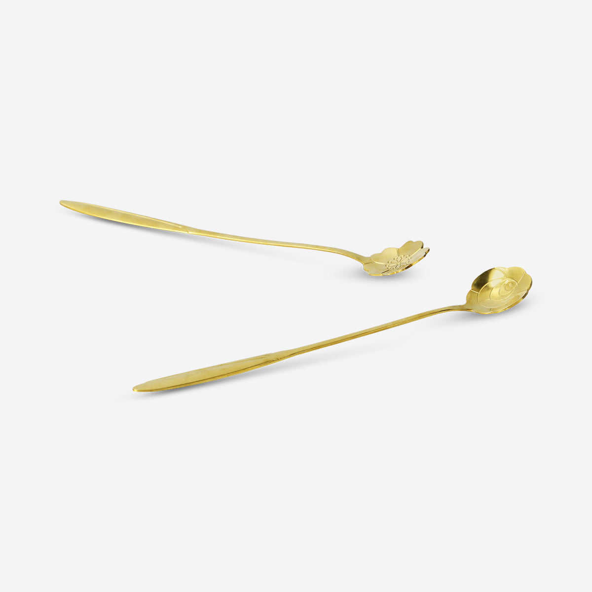 Gold floral spoons - 2 pcs
