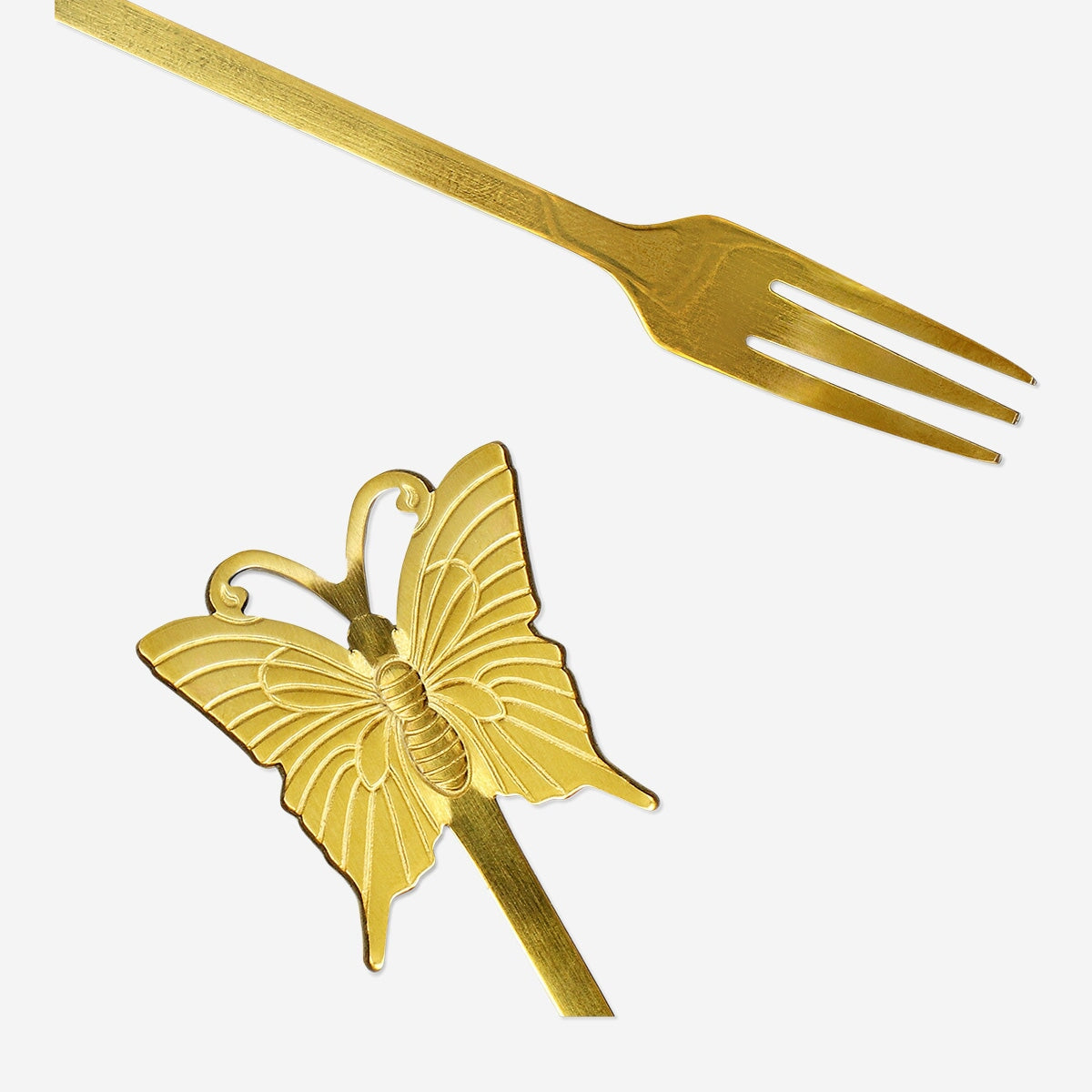 Gold snack forks with butterflies - 2 pcs Kitchen Flying Tiger Copenhagen 