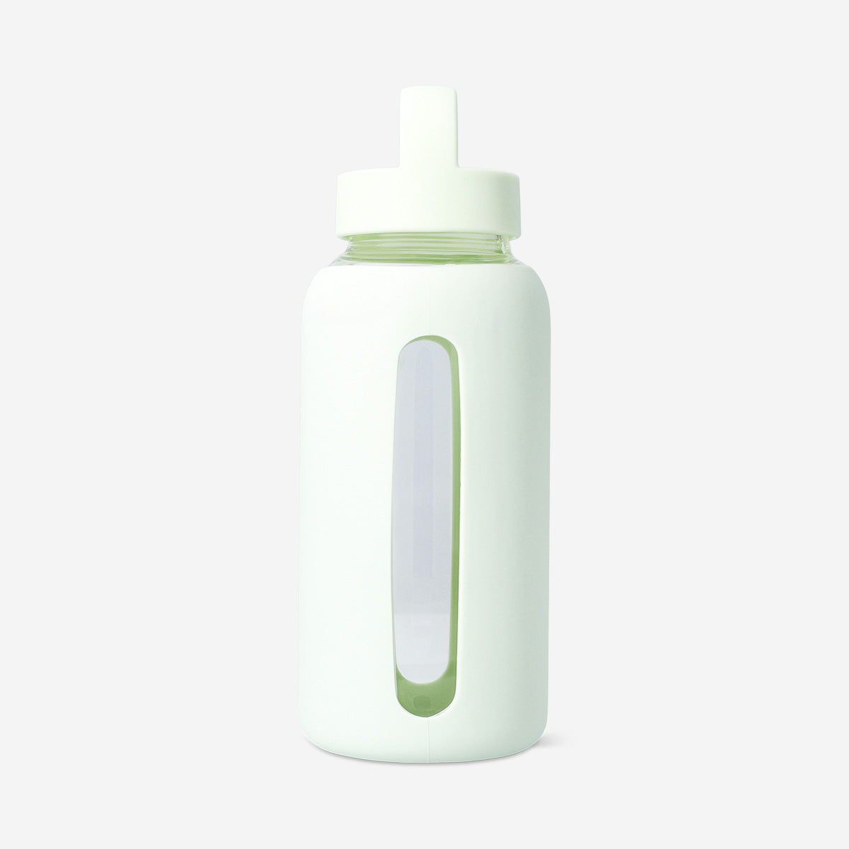 Green glass drinking bottle with silicone cover - 800 ml
