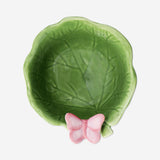 Cuenco de hoja verde con mariposa - 16 cm
