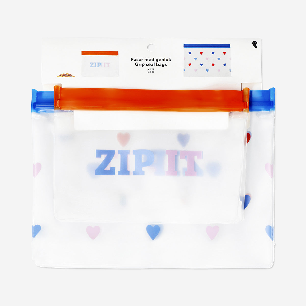 Gripzakjes met hartjes - 2 st