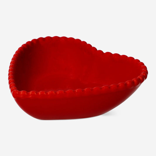 Cuenco en forma de corazón con borde de cuentas - Grande