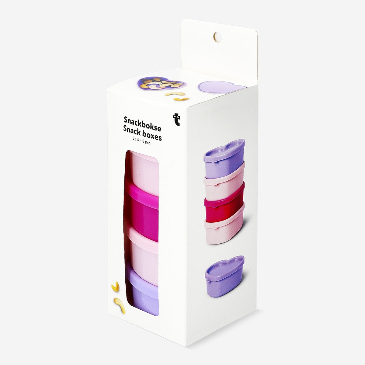 Heart shaped snack boxes - 5 pcs Kitchen Flying Tiger Copenhagen 