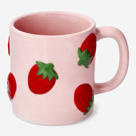 Becher mit geprägten Erdbeeren - 400 ml