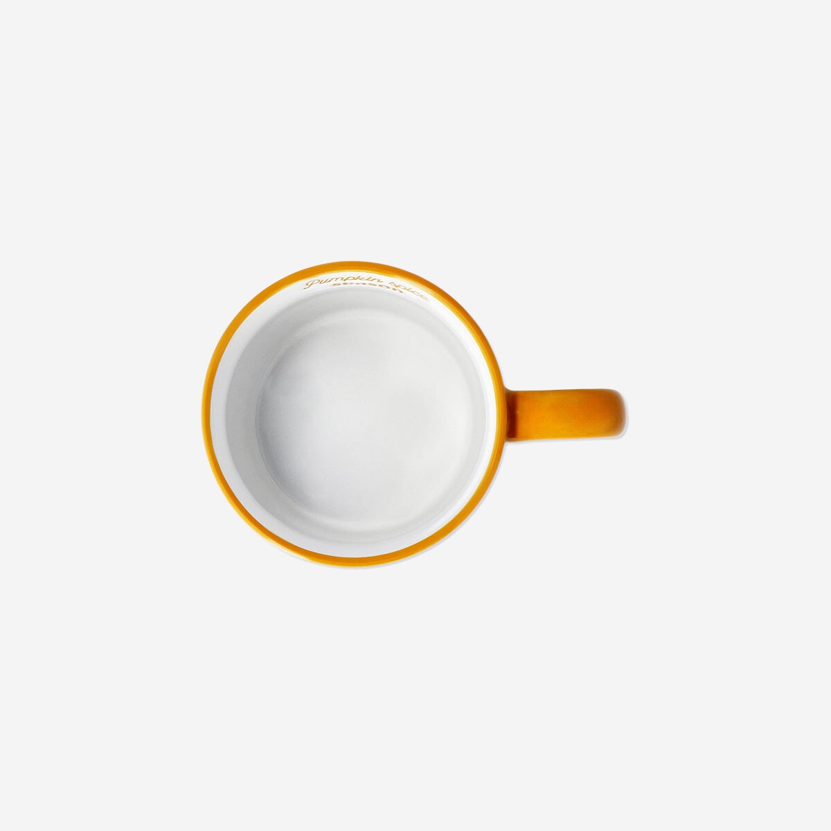 Orange ceramic mug with pumpkin print, 480 ml capacity, from Flying Tiger Copenhagen, suitable for hot beverages.