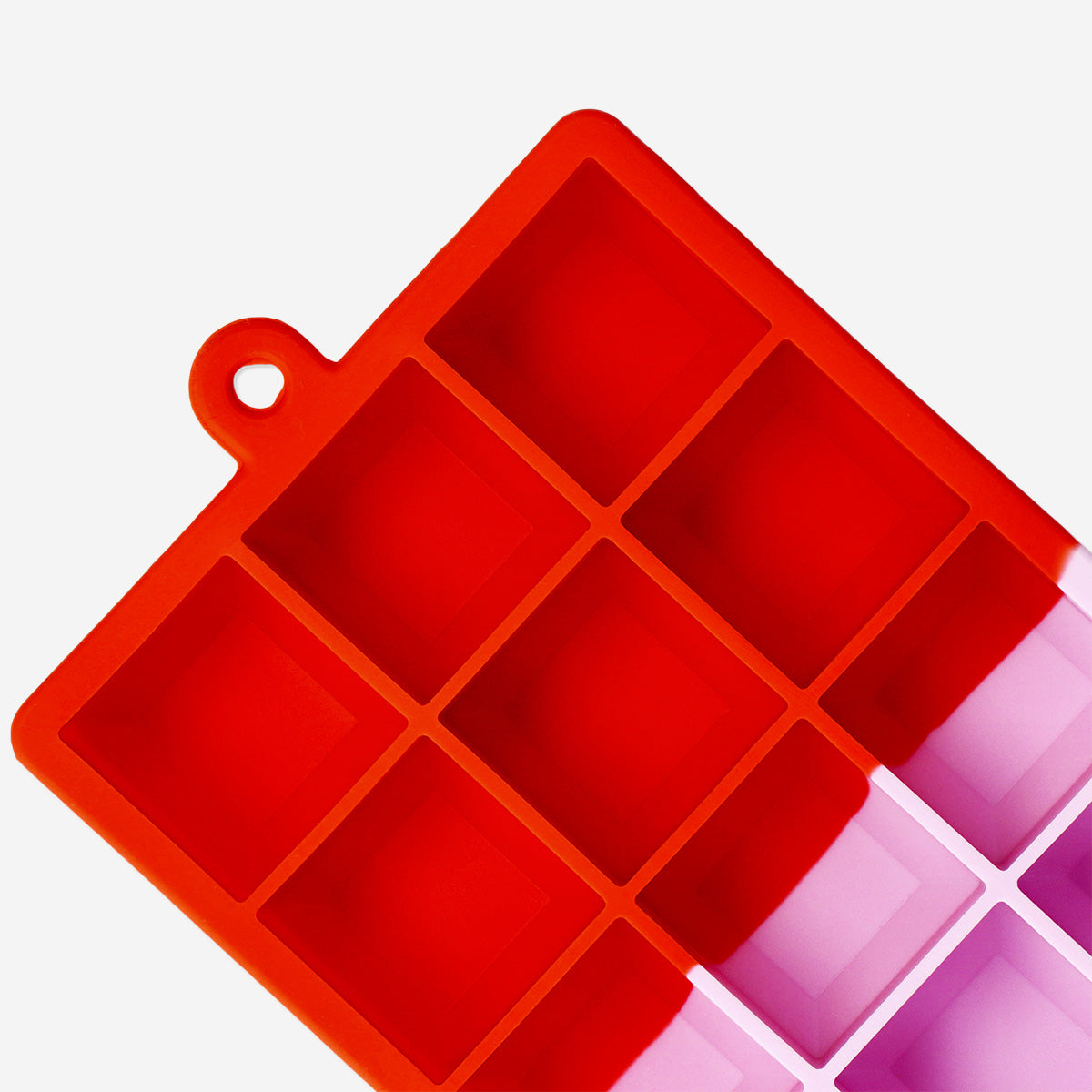 Pink and red regular ice cube tray