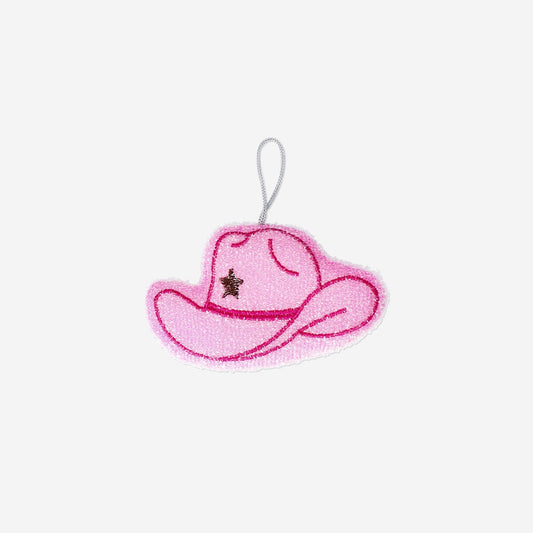 Pink cowboy hat cleaning sponge