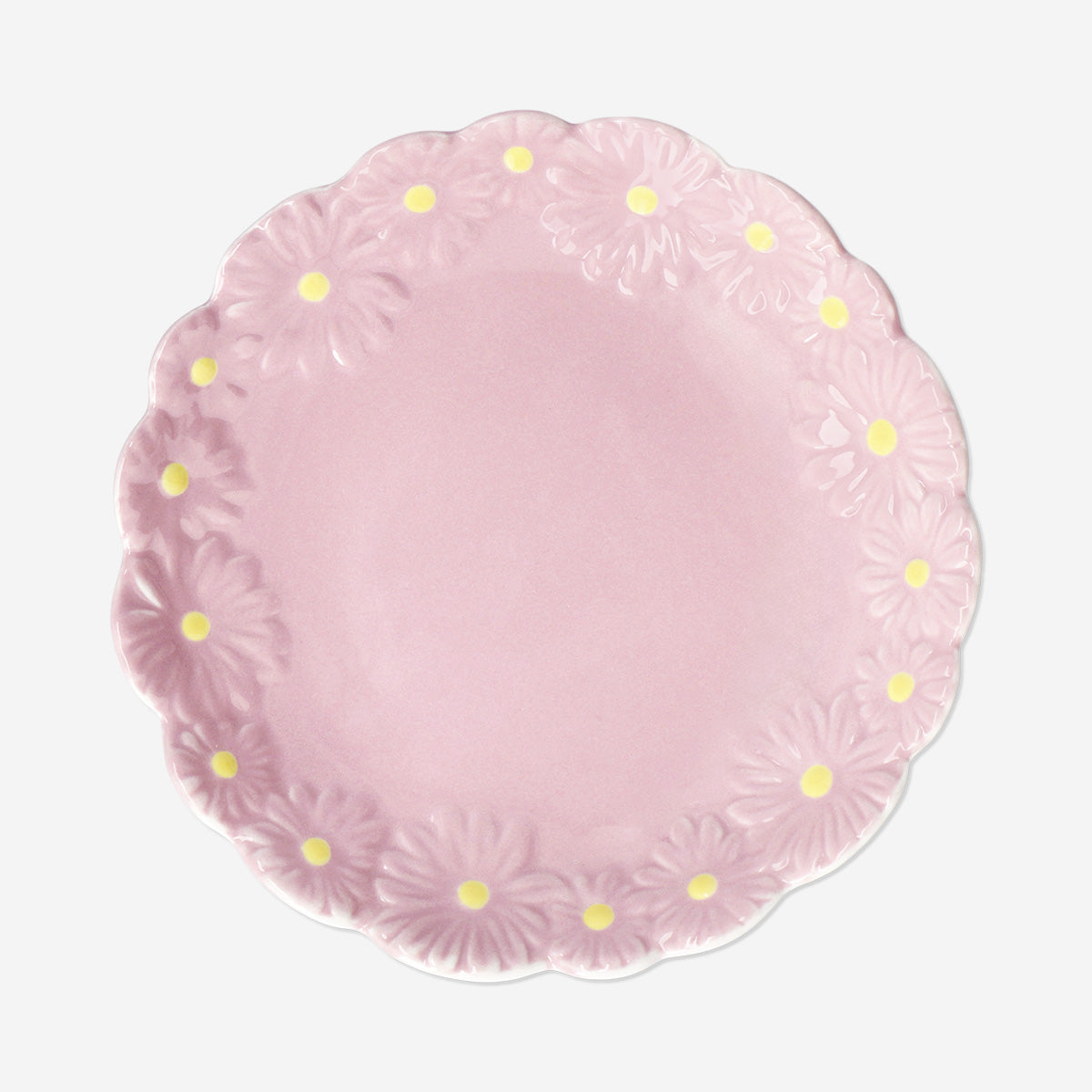 Pink flower plate - 19 cm