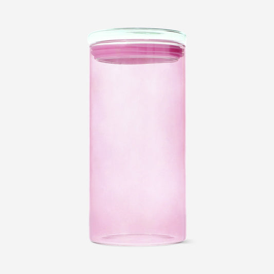 Pink glass storage jar - 1280 ml