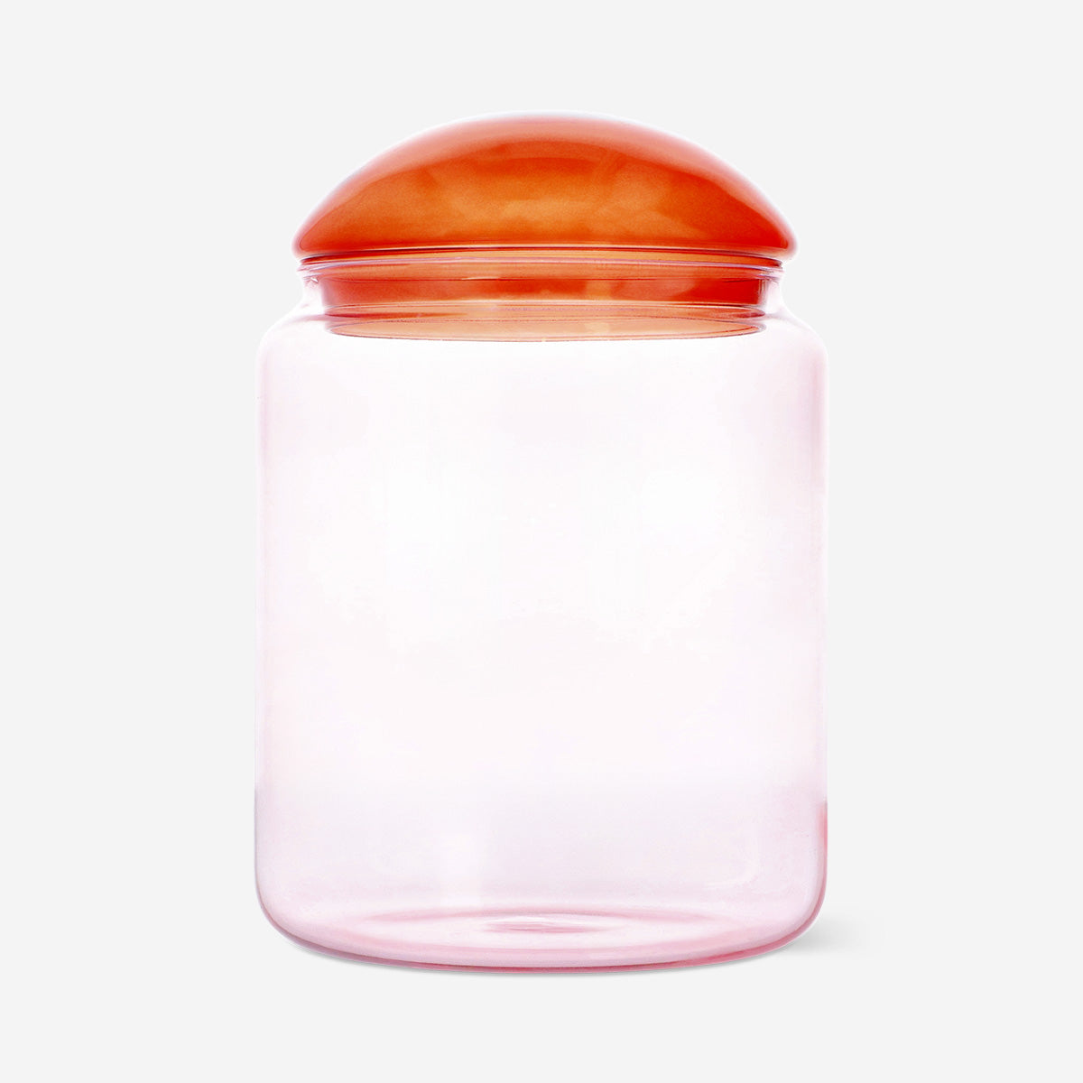 Pink mushroom storage jar - 17 cm