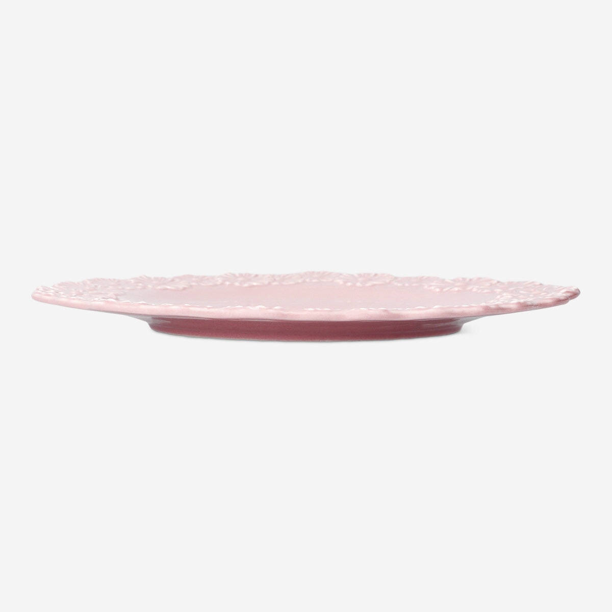 Pink plate with embossed flowers Kitchen Flying Tiger Copenhagen 