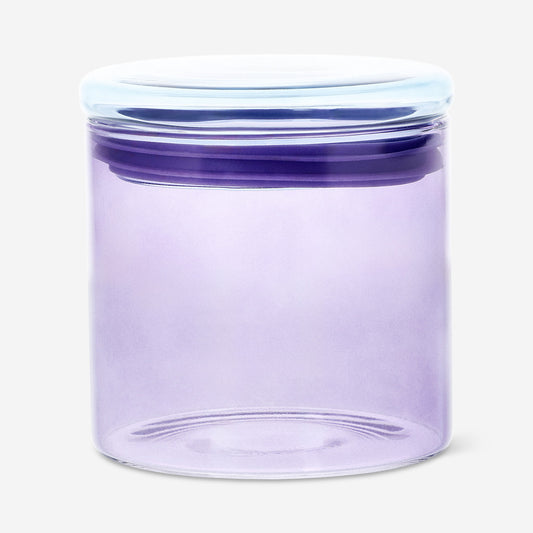 Purple glass storage jar - 520 ml